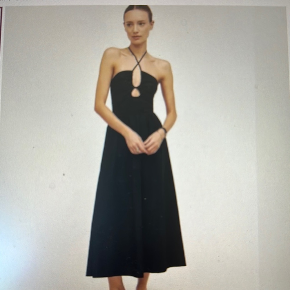 Reformation Stassie Halter Neck Midi Dress, Size 4